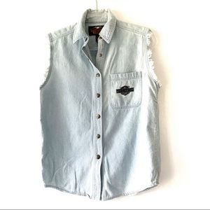 Men’s Harley Davidson denim vest size SMALL
